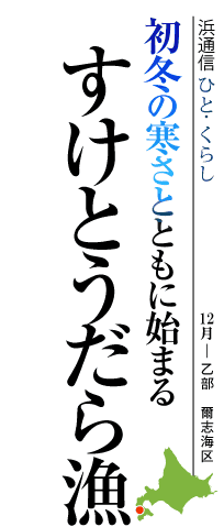 初冬の寒さとともに始まる　すけとうだら漁