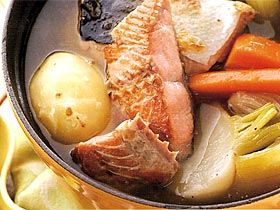 塩秋鮭と根菜のポトフ