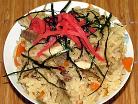 焼きさんまの炊き込みごはん