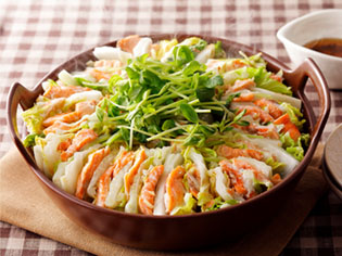  秋鮭と白菜のミルフィーユ鍋