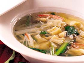 干貝柱と白菜のスープ