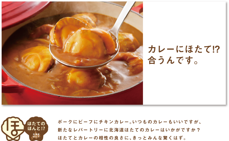 カレーにほたて！？合うんです。