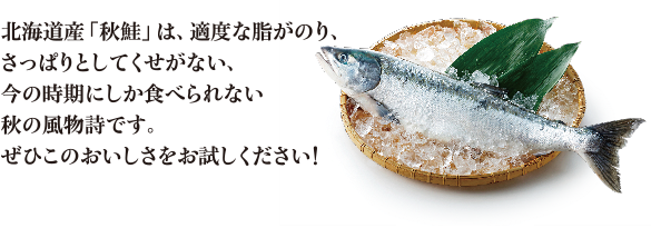 北海道産｢秋鮭｣ぜひこのおいしさをお試しください！