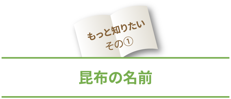 もっと知りたいその1昆布の名前