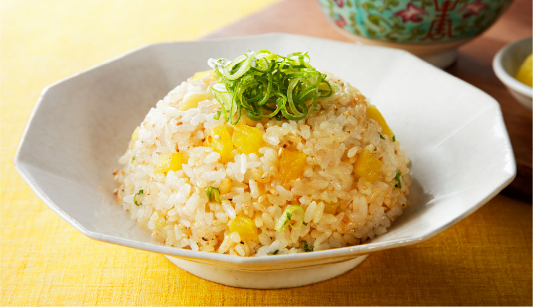 こんぶのスープの和風チャーハン