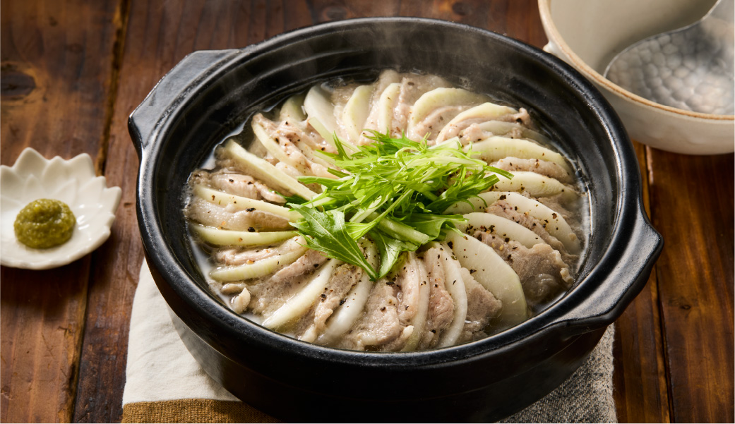 大根と豚バラの昆布風味のミルフィーユ鍋